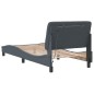 vidaXL Estructura cama con luces LED terciopelo gris oscuro 90x190 cm vidaXL Estructura cama con luces LED terciopelo gris oscuro 90x190 cm