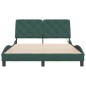 vidaXL Estructura de cama con luces terciopelo verde oscuro 140x200 cm vidaXL Estructura de cama con luces terciopelo verde oscuro 140x200 cm