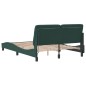 vidaXL Estructura de cama con luces terciopelo verde oscuro 140x200 cm vidaXL Estructura de cama con luces terciopelo verde oscuro 140x200 cm