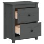 vidaXL Mesita de noche madera maciza de pino gris 50x35x61,5 cm vidaXL Mesita de noche madera maciza de pino gris 50x35x61,5 cm