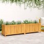vidaXL Jardinera con forro madera maciza de acacia 199x38,5x50 cm vidaXL Jardinera con forro madera maciza de acacia 199x38,5x50 cm