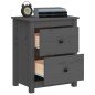 vidaXL Mesita de noche madera maciza de pino gris 50x35x61,5 cm vidaXL Mesita de noche madera maciza de pino gris 50x35x61,5 cm