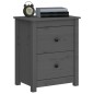 vidaXL Mesita de noche madera maciza de pino gris 50x35x61,5 cm vidaXL Mesita de noche madera maciza de pino gris 50x35x61,5 cm