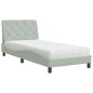 vidaXL Cama con colchón terciopelo gris claro 90x190 cm