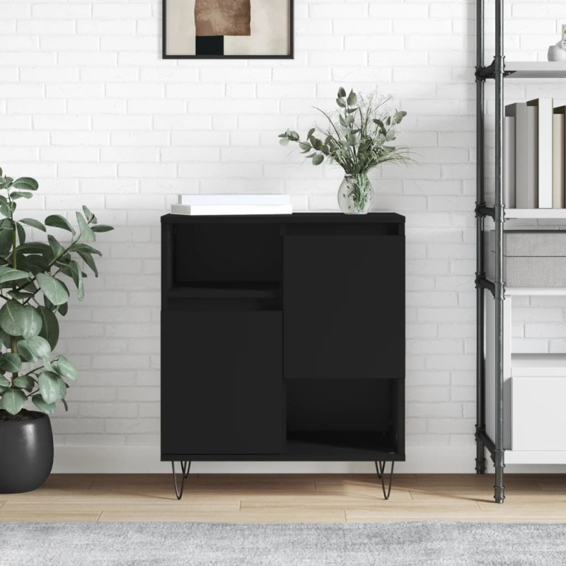 vidaXL Aparador de madera contrachapada negro 60x35x70 cm vidaXL Aparador de madera contrachapada negro 60x35x70 cm