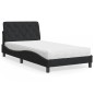 vidaXL Cama con colchón terciopelo negro 100x200 cm vidaXL Cama con colchón terciopelo negro 100x200 cm