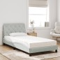 vidaXL Cama con colchón terciopelo gris claro 100x200 cm vidaXL Cama con colchón terciopelo gris claro 100x200 cm