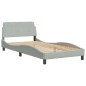 vidaXL Cama con colchón terciopelo gris claro 100x200 cm vidaXL Cama con colchón terciopelo gris claro 100x200 cm