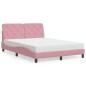 vidaXL Cama con colchón terciopelo rosa 140x200 cm vidaXL Cama con colchón terciopelo rosa 140x200 cm