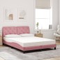 vidaXL Cama con colchón terciopelo rosa 140x200 cm vidaXL Cama con colchón terciopelo rosa 140x200 cm
