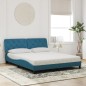 vidaXL Cama con colchón terciopelo azul 160x200 cm vidaXL Cama con colchón terciopelo azul 160x200 cm