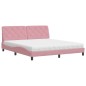 vidaXL Cama con colchón terciopelo rosa 180x200 cm vidaXL Cama con colchón terciopelo rosa 180x200 cm
