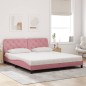 vidaXL Cama con colchón terciopelo rosa 180x200 cm vidaXL Cama con colchón terciopelo rosa 180x200 cm