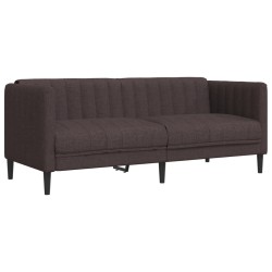 vidaXL Sofá de 2 plazas tela marrón oscuro