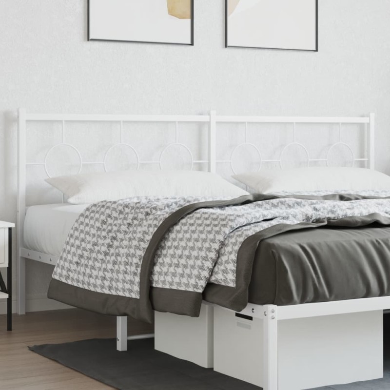 vidaXL Cabecero de metal blanco 200 cm vidaXL Cabecero de metal blanco 200 cm