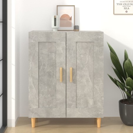 vidaXL Aparador de madera contrachapada gris hormigón 69,5x34x90 cm