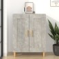 vidaXL Aparador de madera contrachapada gris hormigón 69,5x34x90 cm
