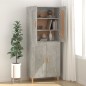vidaXL Aparador de madera contrachapada gris hormigón 69,5x34x90 cm