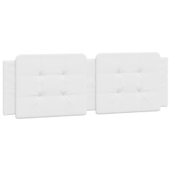vidaXL Cabecero de cama acolchado cuero sintético blanco 160 cm