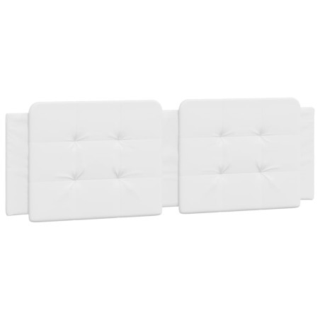vidaXL Cabecero de cama acolchado cuero sintético blanco 160 cm