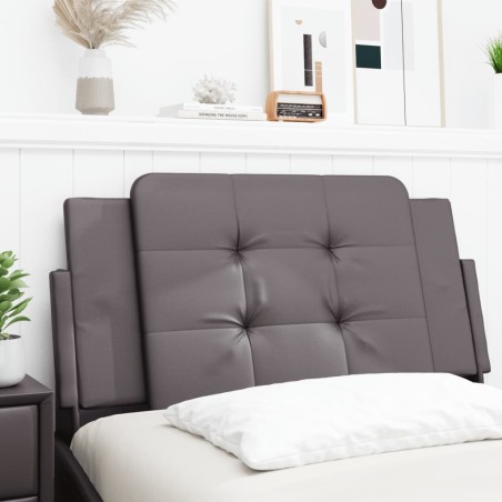 vidaXL Cabecero de cama acolchado cuero sintético gris 100 cm
