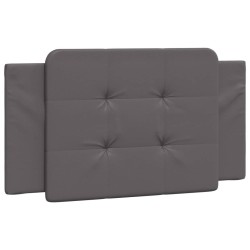 vidaXL Cabecero de cama acolchado cuero sintético gris 100 cm