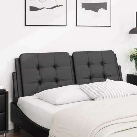 vidaXL Cabecero de cama acolchado cuero sintético negro 120 cm