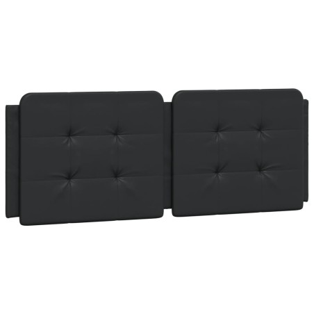 vidaXL Cabecero de cama acolchado cuero sintético negro 120 cm