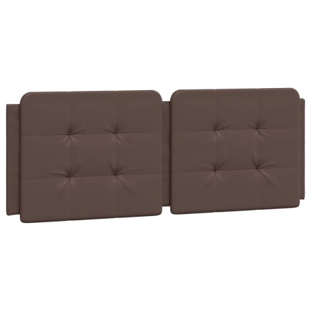 vidaXL Cabecero de cama acolchado cuero sintético marrón 120 cm