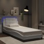 vidaXL Estructura cama con luces LED cuero sintético blanco 80x200 cm vidaXL Estructura cama con luces LED cuero sintético blanco 80x200 cm