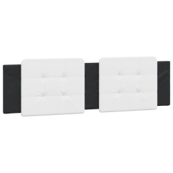 vidaXL Cabecero de cama acolchado cuero sintético blanco negro 180 cm