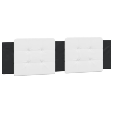 vidaXL Cabecero de cama acolchado cuero sintético blanco negro 180 cm
