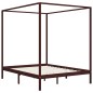 vidaXL Cama con dosel madera maciza de pino marrón oscuro 180x200 cm vidaXL Cama con dosel madera maciza de pino marrón oscuro 180x200 cm