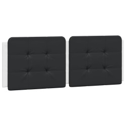 vidaXL Cabecero de cama acolchado cuero sintético negro blanco 140 cm