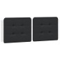 vidaXL Cabecero de cama acolchado cuero sintético negro blanco 140 cm vidaXL Cabecero de cama acolchado cuero sintético negro blanco 140 cm