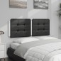 vidaXL Cabecero de cama acolchado cuero sintético negro blanco 140 cm vidaXL Cabecero de cama acolchado cuero sintético negro blanco 140 cm