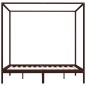 vidaXL Cama con dosel madera maciza de pino marrón oscuro 180x200 cm vidaXL Cama con dosel madera maciza de pino marrón oscuro 180x200 cm