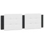 vidaXL Cabecero de cama acolchado cuero sintético blanco negro 160 cm vidaXL Cabecero de cama acolchado cuero sintético blanco negro 160 cm