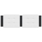 vidaXL Cabecero de cama acolchado cuero sintético blanco negro 160 cm vidaXL Cabecero de cama acolchado cuero sintético blanco negro 160 cm