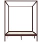 vidaXL Cama con dosel madera maciza de pino marrón oscuro 180x200 cm vidaXL Cama con dosel madera maciza de pino marrón oscuro 180x200 cm