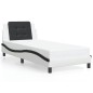vidaXL Estructura cama con LED cuero sintético blanco negro 80x200 cm vidaXL Estructura cama con LED cuero sintético blanco negro 80x200 cm