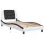 vidaXL Estructura cama con LED cuero sintético blanco negro 80x200 cm vidaXL Estructura cama con LED cuero sintético blanco negro 80x200 cm