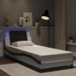 vidaXL Estructura cama con LED cuero sintético blanco negro 80x200 cm vidaXL Estructura cama con LED cuero sintético blanco negro 80x200 cm