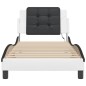vidaXL Estructura cama con LED cuero sintético blanco negro 80x200 cm vidaXL Estructura cama con LED cuero sintético blanco negro 80x200 cm