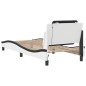 vidaXL Estructura cama con LED cuero sintético blanco negro 80x200 cm vidaXL Estructura cama con LED cuero sintético blanco negro 80x200 cm
