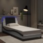 vidaXL Estructura cama con LED cuero sintético blanco y negro 90x190cm vidaXL Estructura cama con LED cuero sintético blanco y negro 90x190cm
