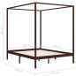 vidaXL Cama con dosel madera maciza de pino marrón oscuro 180x200 cm vidaXL Cama con dosel madera maciza de pino marrón oscuro 180x200 cm