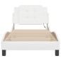 vidaXL Estructura cama con luces LED cuero sintético blanco 90x200 cm vidaXL Estructura cama con luces LED cuero sintético blanco 90x200 cm