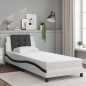 vidaXL Estructura cama con LED cuero sintético blanco negro 90x200 cm vidaXL Estructura cama con LED cuero sintético blanco negro 90x200 cm