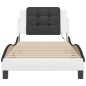 vidaXL Estructura cama con LED cuero sintético blanco negro 90x200 cm vidaXL Estructura cama con LED cuero sintético blanco negro 90x200 cm
